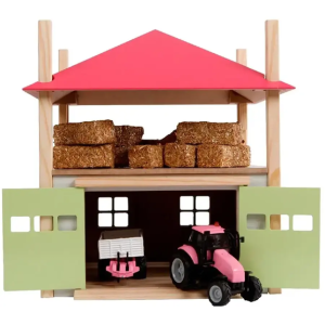 KID610085 - Batiment avec garage et grenier rose ( Toit amovible vendu sans accessoires )