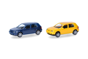 HER013956-002 - VOLKSWAGEN Golf IV jaune et bleu - 2 pièces à assembler