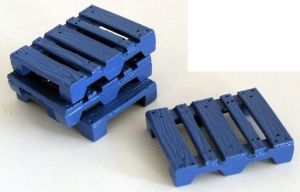 4 palettes bleues  2.5x2x5 cm - En Miniature