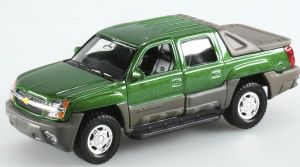 WEL11355 - CHEVROLET Avalanche double cabine pick-up vert jouet à friction boite abîmée