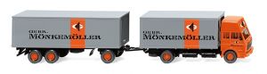 MERCEDES 1638 cabine haute porteur 4x2 avec remorque MÖNKEMÖLLER