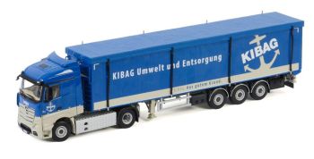 WSI01-3074 - MERCEDES-BENZ Actros MP4 Stream Space 4x2 avec remorque bâchée 3 Essieux KIBAG