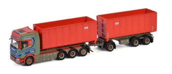 WSI01-3186 - SCANIA S Highline CR20H 8x4 porteur avec ampliroll et remorque 1+1 Essieu JAN HANSEN