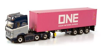 WSI01-3630 - MERCEDES ACTROS MP4 GIGA SPACE 6x2 avec remorque porte contenaire 3 essieux NAGELHOUD TRANSPORT