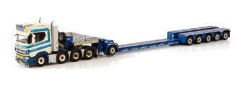 SCANIA R CR20N 8x4 avec plateau surbaissé 5 essieux et dolly 1 essieux SCHOONES B.V