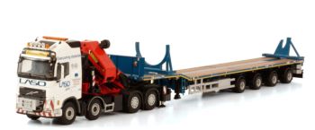 WSI01-3786 - VOLVO FH4 GLOBETROTTER XL 8X4 NOOTEBOOM avec plateau 4 essieux LASO