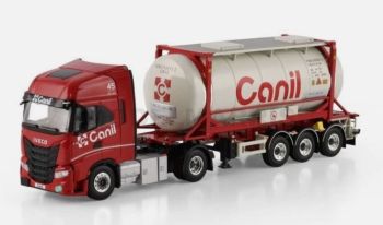 WSI02-3688 - IVECO S-Way 4x2 avec porte container 3 Essieux  et container 30 pieds CANIL