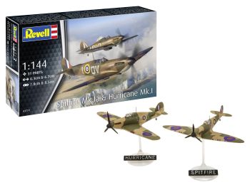 REV03771 - Avion militaire SUPERMARINE Spitfire Mk.Ia & HURRICANE MK.I à assembler et à peindre