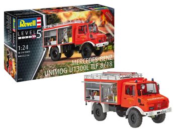 REV07512 - MERCEDES-BENZ Unimog U 1300 L TLF 8/18 Pompier à assembler et à peindre