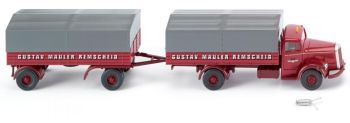 WIK085905 - Camion-plateau avec remorque MERCEDES L 6600 Sped.G. Mäuler