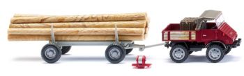 WIK087006 - UNIMOG U 411 avec remorque pour bois -