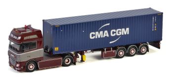 WSI01-3225 - DAF XF SSC 4x2 avec porte container 3 Essieux et container CMA/CGM ROLING