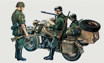 ITA0315 - Moto avec sidecar BMW R75 à assembler et à peindre