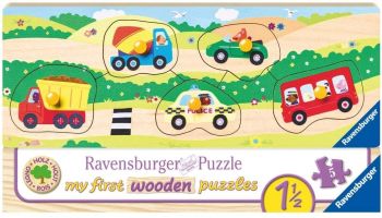 RAV03236 - Mes premiers puzzles en bois - Véhicules 5 Pièces