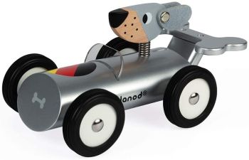 JAN04497 - Voiture avec chien à promener argent– Spirit Hans