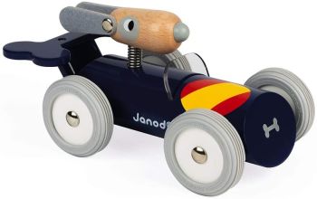 JAN04499 - Voiture avec chien à promener Bleue – Spirit Sergio