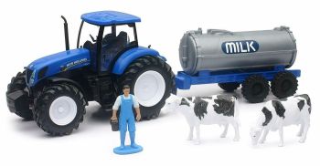 NEW05523C - NEW HOLLAND T7 270 avec tonne a eau et vache