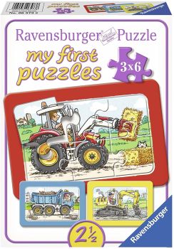 RAV06573 - Mes premiers puzzles - 3 puzzles 6 pièces - engins