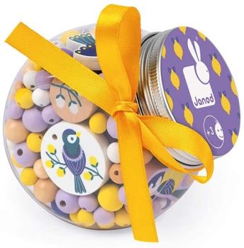 JAN06668 - Pot de perles Oiseaux Mésanges