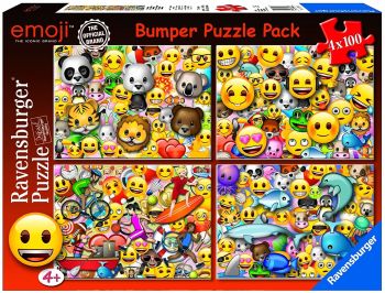 RAV069675 - 4 Puzzles 100 Pièces Le Monde des Emoji