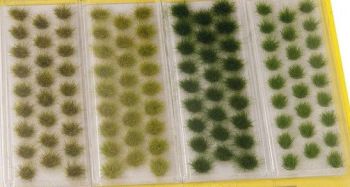 NOC07127 - 104 Touffes d'herbes Vert clair et Vert foncé