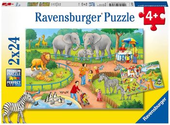 RAV078134 - Puzzle 2x24 Pièces Une journée au zoo