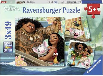 RAV080045 - 3 Puzzles 49 Pièces VAIANA La légende du bout du monde
