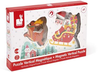 JAN08025 - Puzzle vertical en bois magnétique – Le traineau du père Noël