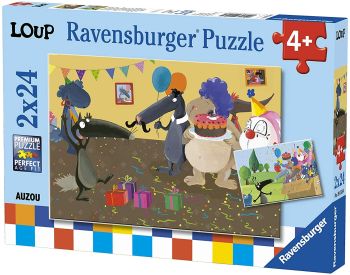 RAV091584 - Puzzle 2x24 Pièces Le Loup qui fêtait son anniversaire