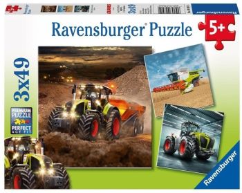 RAV093014 - Puzzle 3x49 Pièces CLAAS – Axion Lexion et Xérion