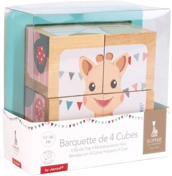 JAN09500 - Puzzle 4 cubes Sophie la Girafe