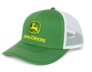 JA1308-3346-GRWH - Casquette JOHN DEERE verte avec arrière en maille blanche