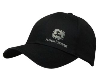 MC13080428BK - Casquette noire avec marque JOHN DEERE