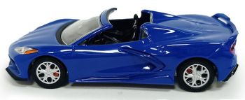 GREEN13370-E - CORVETTE Stingray Convertible 2021 bleu de la série GL MUSCLE sous blister