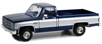 GREEN13659 - GMC K-2500 Sierra Grande Wideside 1984 bleu foncé et argent