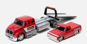 MST15055MJR - INTERNATIONAL Durastar Flatbed avec pick-up CHEVROLET 1500 1987 - EDELBROCK sous blister