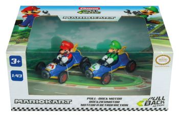 CARRERA15813018 - 2 Karting à friction avec pilote MARIO KART - Mario et Luigi