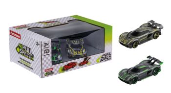 CARRERA15813028 - Pack de 2 voitures Hypercar à friction grise avec jaune et vert
