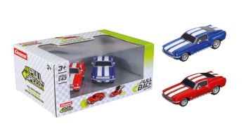 CARRERA15813030 - Pack de 2 voitures FORD Mustang 1967 bleu et rouge à friction