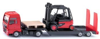 SIK1763 - MAN Lkw 4x2 avec porte engins et chariot élévateur LINDE