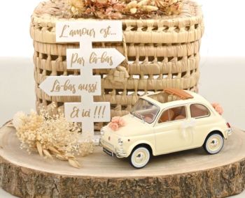 NOREV187780 - FIAT 500 L 1968 Ivoire - Cadeau de mariage