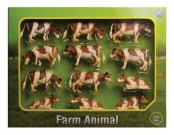 FGK - Lot de 8 vaches Debout et 4 Couchées NORMANDES