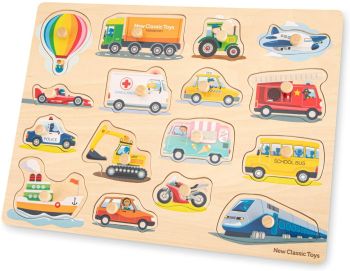 NCT10442 - Puzzle 17 pièces Véhicules de transport en bois