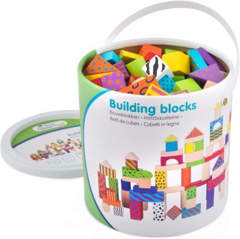 NCT10813 - Baril de cubes en bois 100 pièces