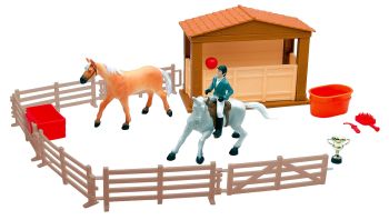 NEW37165B - Coffret Chevaux avec Ecurie Ech:1/18