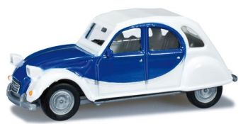 HER020817 - CITROEN 2 CV Charleston Bleu et blanche Ech:1/87