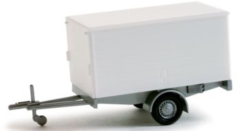 HER052221 - Remorque 1 Essieux Bagagére Rouge Ech:1/87