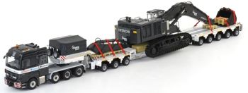 WSI02-1385 - MERCEDES Actros 8x4 Remorque SCHEUERLE 8 Essieux et Pelle HITACHI ZX870