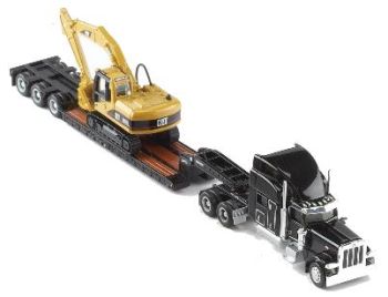 NOR55415 - PETERBILT 389  6x4 Avec remorque porte Engins 3 Essieux et Pelle 315 CL Ech:1/87