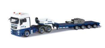HER303538 - MAN TGX XLX SZ 6x4 Avec Remorque porte Engins 4 Essieux "WASEL" Ech:1/87